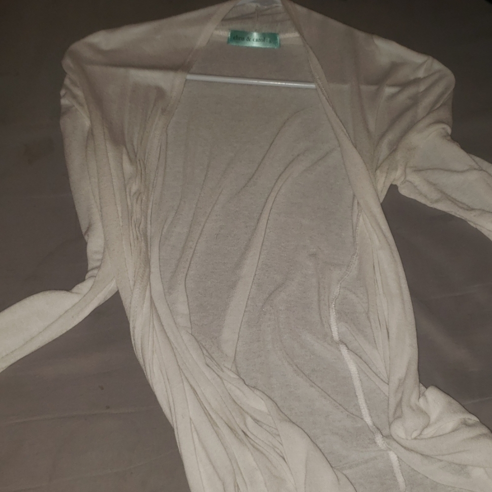 Long white cardigan